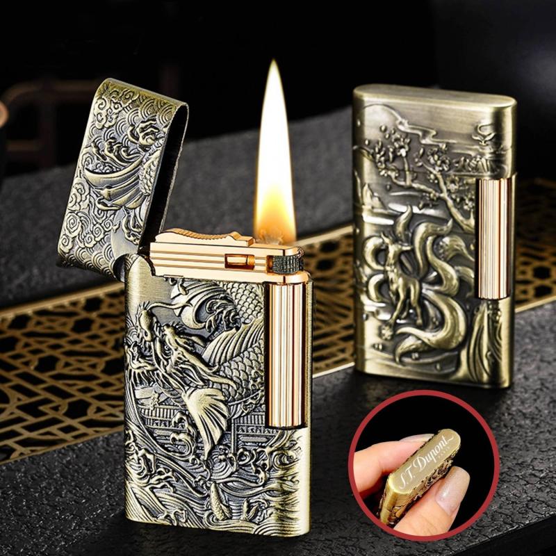 Bật lửa hình cá chép hoá rồng dập nổi 2 mặt xài xăng