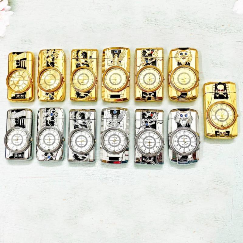 Bật lửa đồng hồ nhiều hình có đèn led xài gas